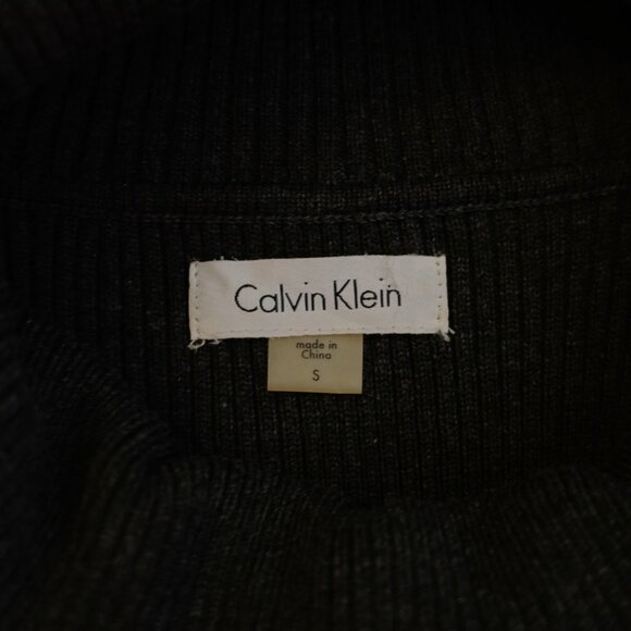 Calvin Klein Gray Rolled Neck Small Sweater Long Sleeve Dress Metallic Spec A-Li - Picture 7 of 7